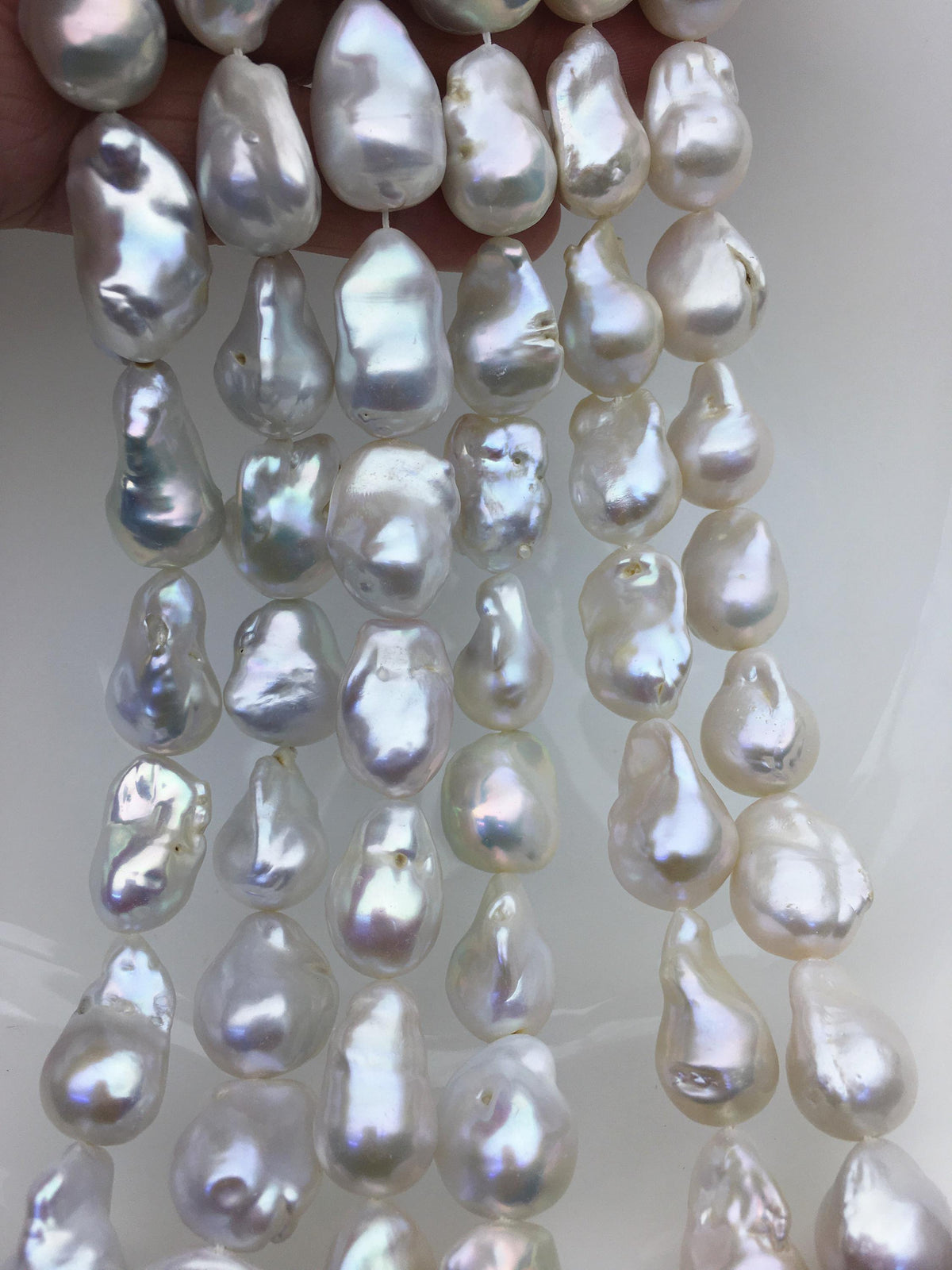 15.5'' AA+ 13-16mm white flame ball freshwater pearl,FL15-2A-5-87