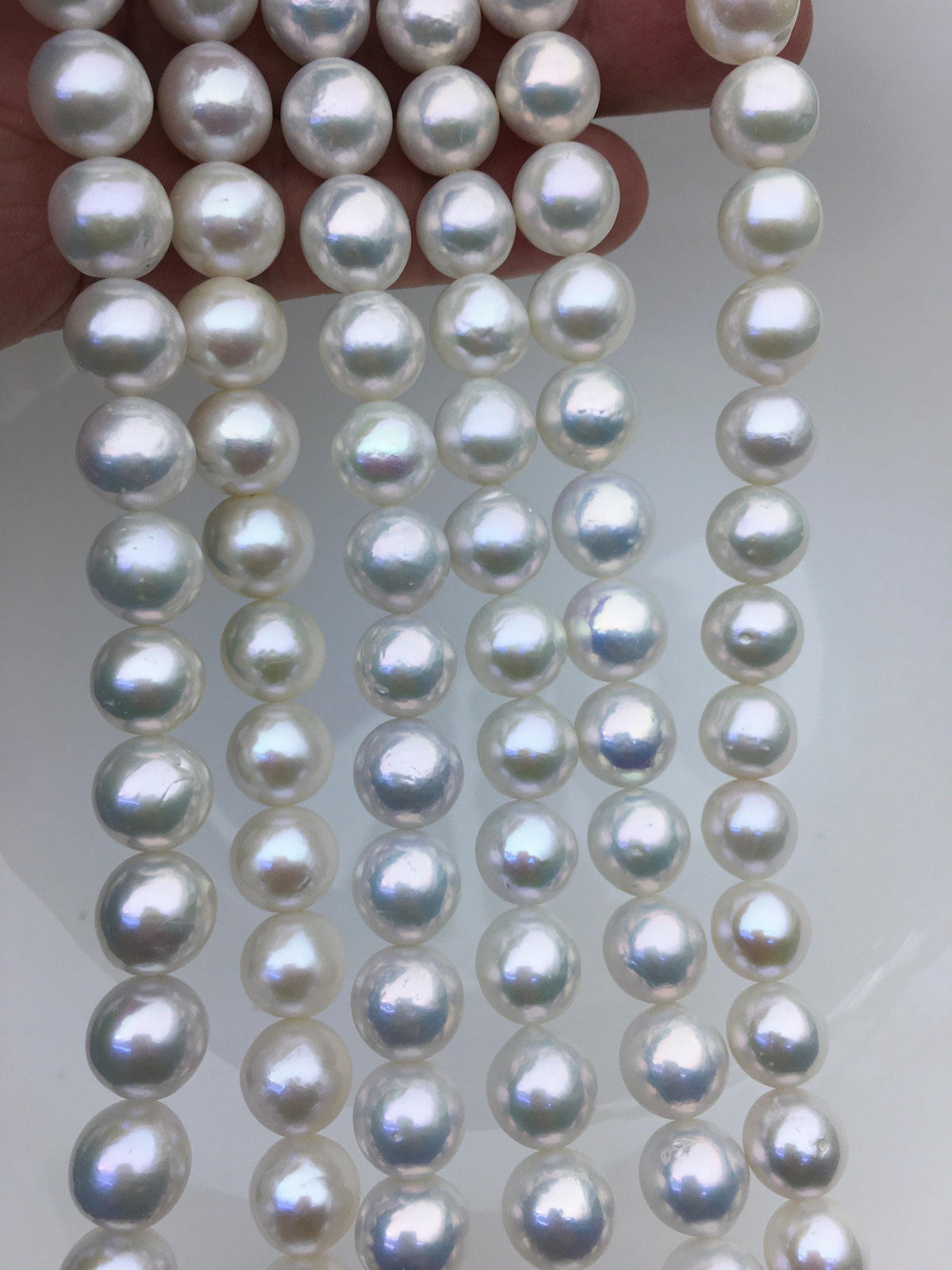 AA+ 9-11mm white round Edison Freshwater Pearl,ED10-2A-2-2