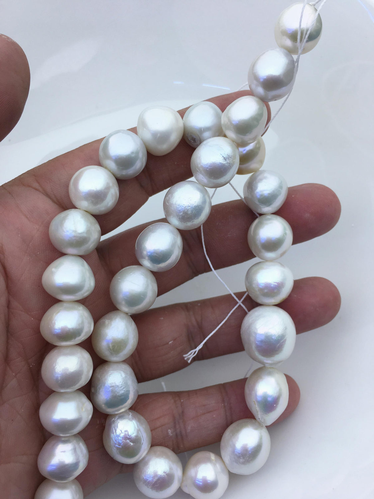 AA+ 12-17mm white big baroque drop Edison Freshwater Pearl,ED12-T2