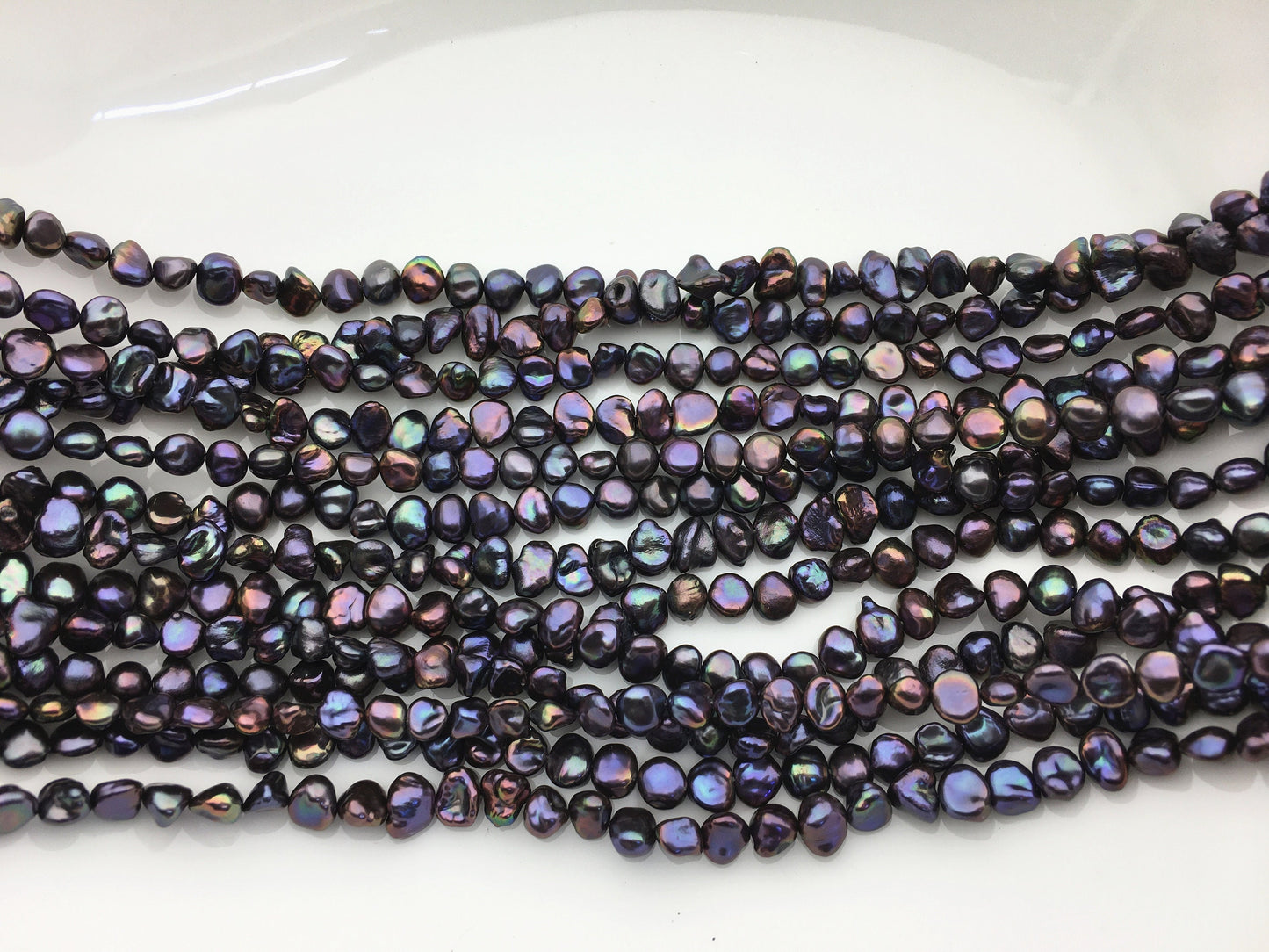 AAA 5-6mm Small Black Rainbow Keshi Freshwater Pearls,ZS-130-5
