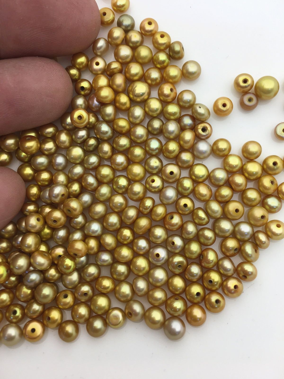 30pcs AAA 4.5-5mm brown button round freshwater pearl,0.9mm half hole,BTN4-T1