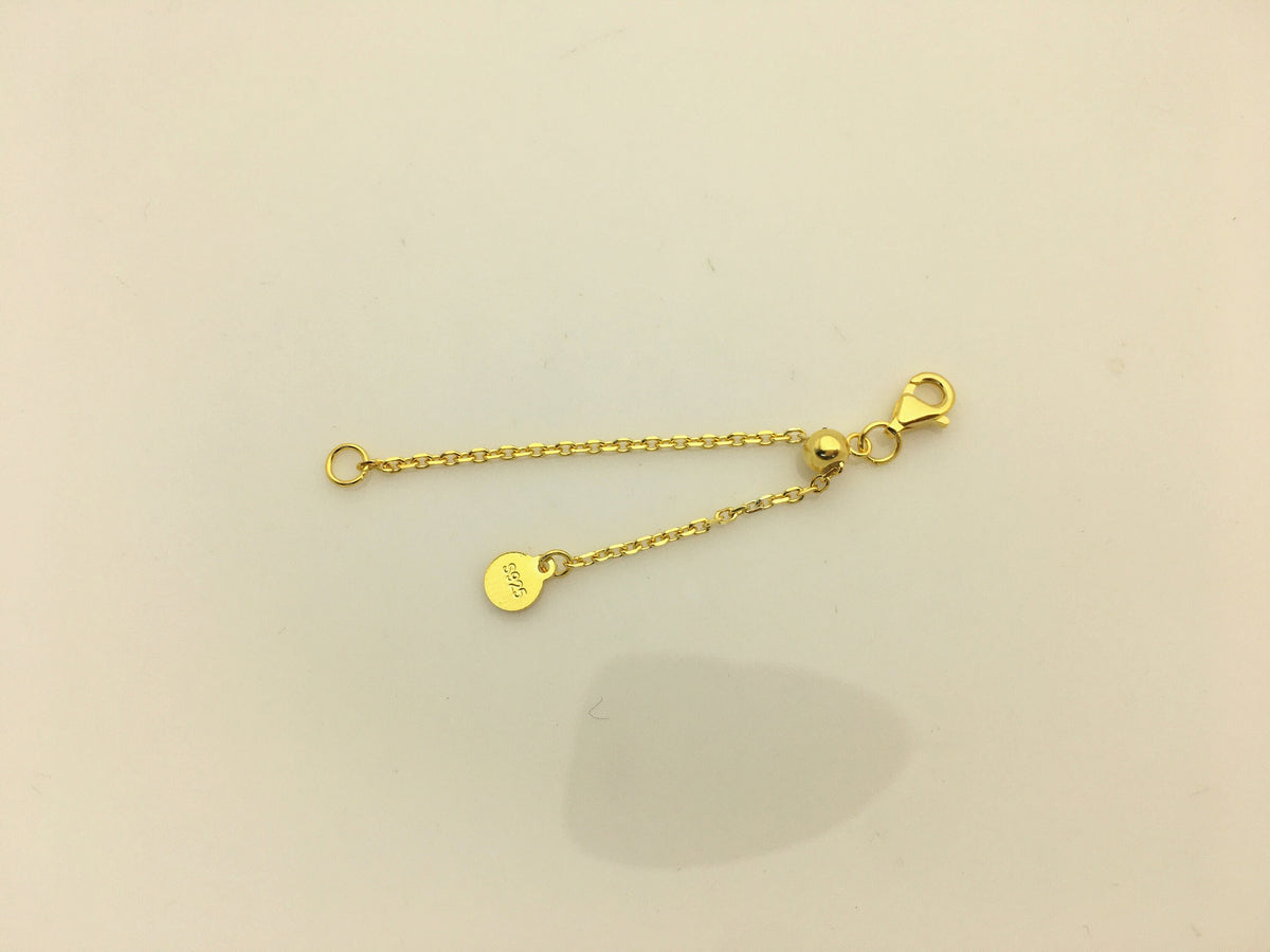 2pcs 2.5 inches 925 sterling silver gold color chain clasp, ASL-CL-010