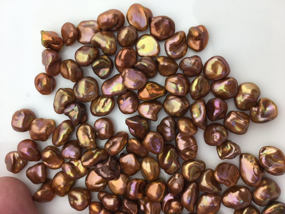 20pcs AAA 7-8mm Brown Keshi freshwater pearls,no hole,ZS-127-44