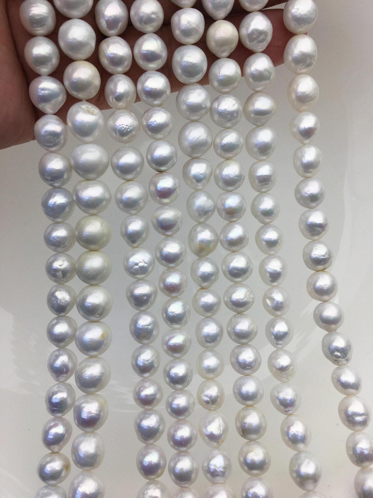 AA 8-9mm white baroque near round freshwater pearls,large hole,loose pearl beads material ,gift for her necklace,Cultured pearl,RP8-T1