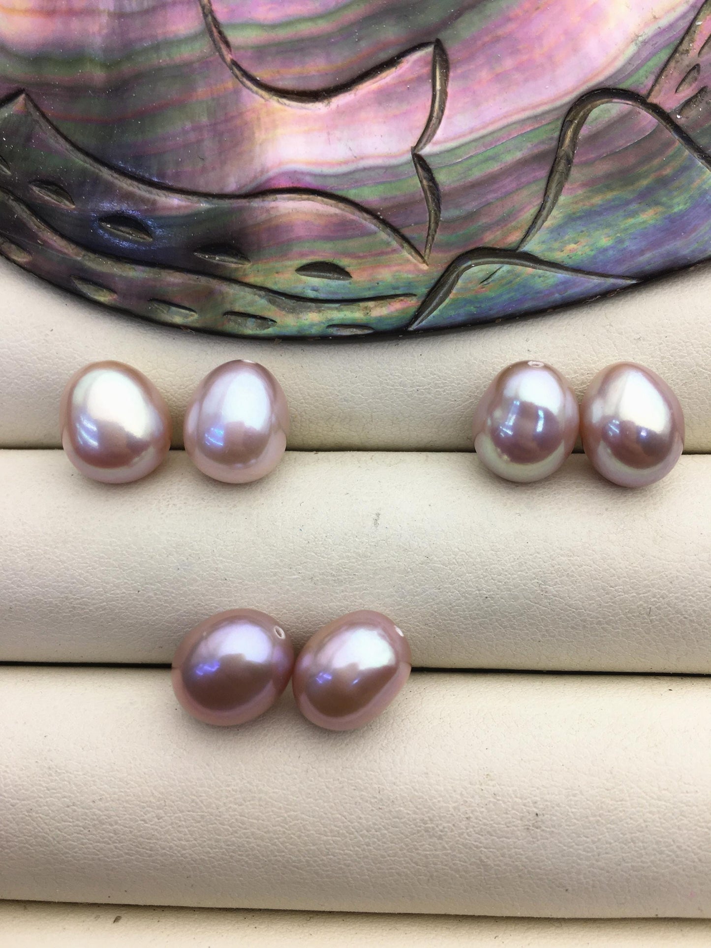 2 pairs AAA 10mm Deep Purple Nugget baroque loose pearl pairs for dangle earrings - 0.9mm top half hole - ZS-103-37-53