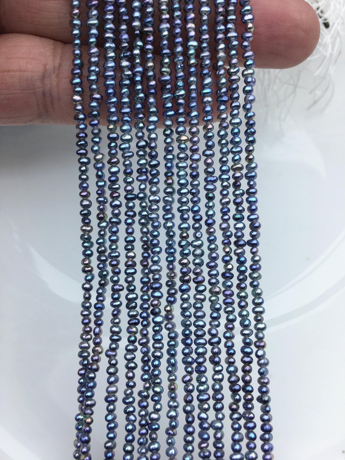 AAA 2-2.2mm deep blue black seed potato freshwater pearls,seed pearl,CR2-2A-22