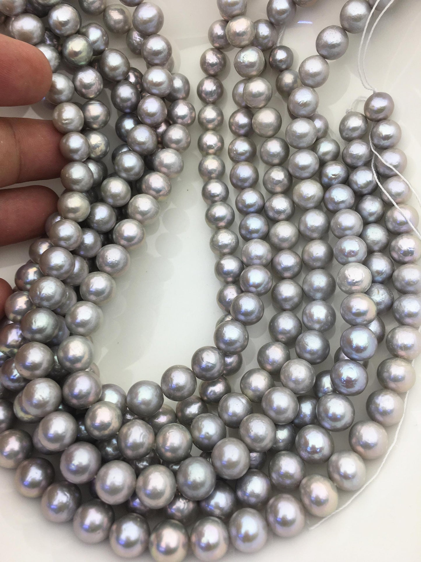 AA+ 8-10mm gray round Edison Freshwater Pearl,ED12-2A-5-6
