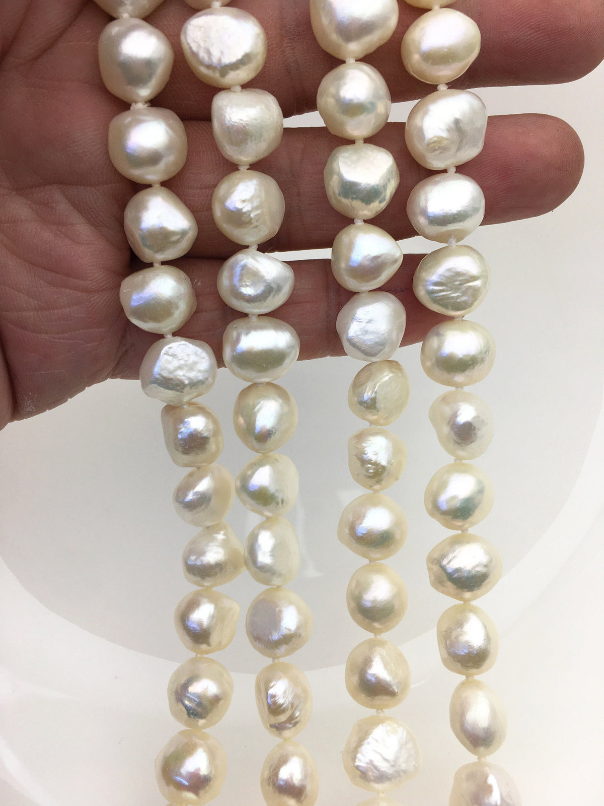 17.5'' AA+ 11mm White Nugget Pearl necklace, NPN1-T42