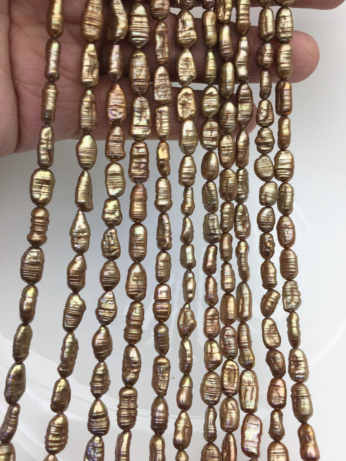 AA 5-6mm brown toothpick Biwa Pearl Necklace,Genuine Fresh Water Pearl,Wedding Necklace,Mothers Day,ZS-80-10-21