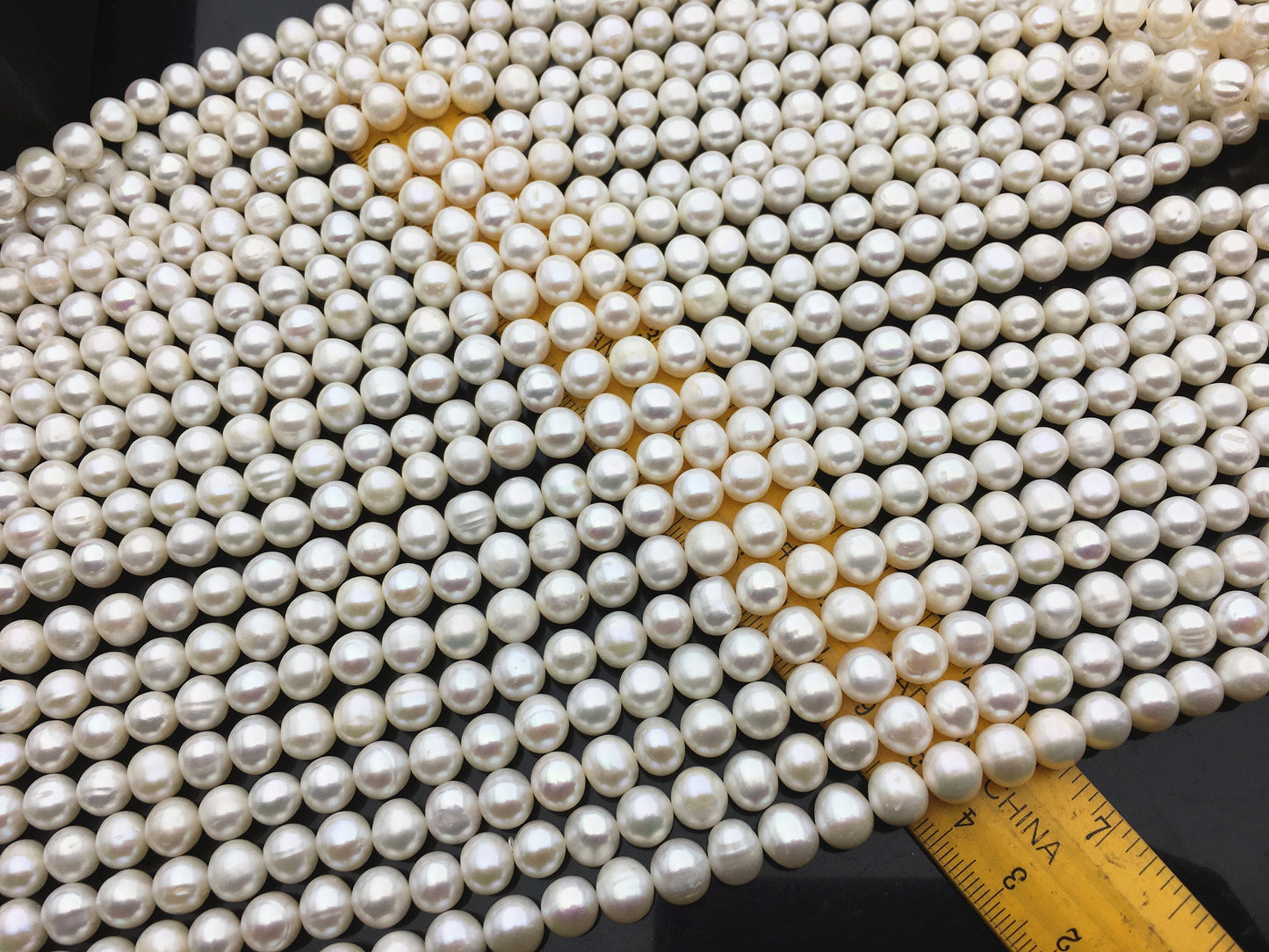AA 8mm white near round potato pearls,Heirloom White Fresh Water Pearls,CR8-2A-9-1