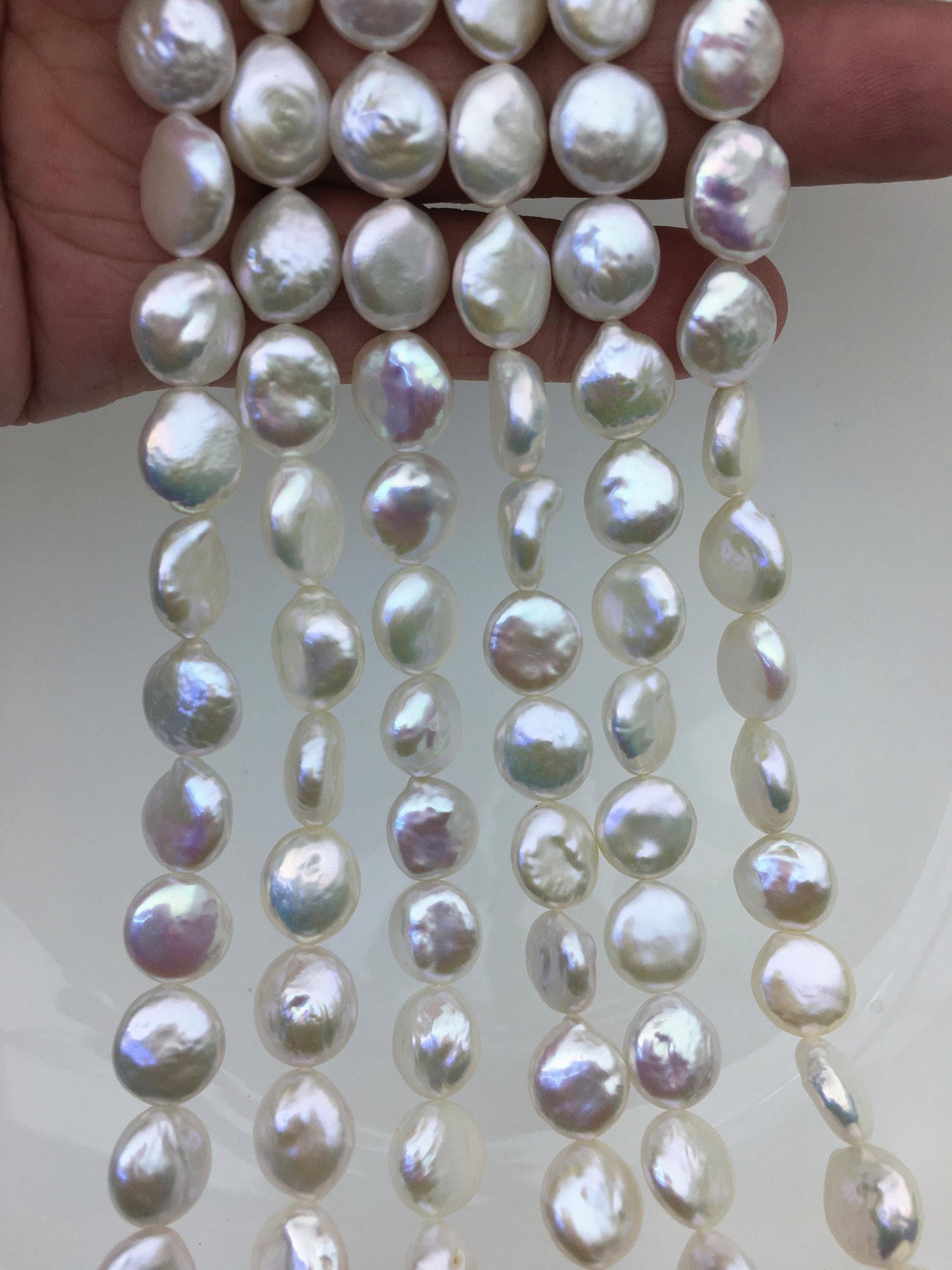AA+ 10-11mm White Coin freshwater pearls,diy bead,flat round pearl bead,COIN12-2A-2-28