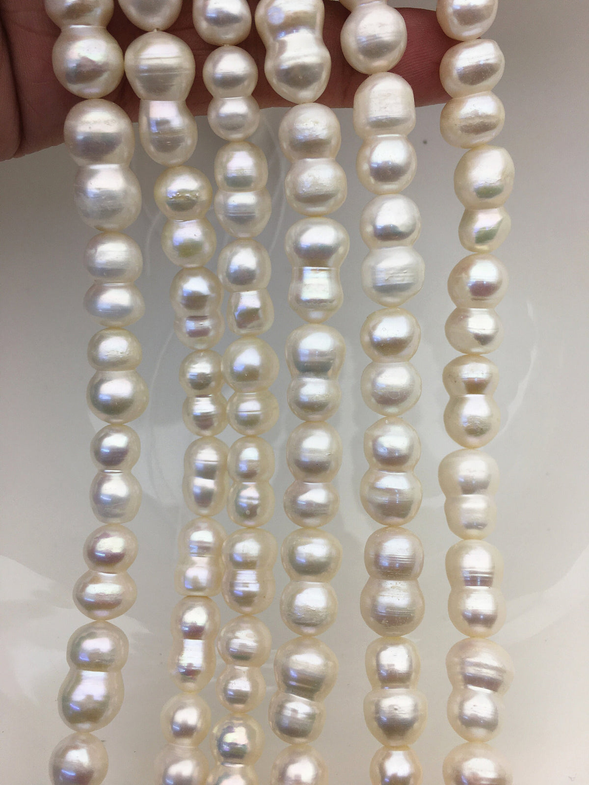 AA+ 8-10mm white Gourd baroque pearls, Baroque Gourd,DIY,high luster,ZS-114-9