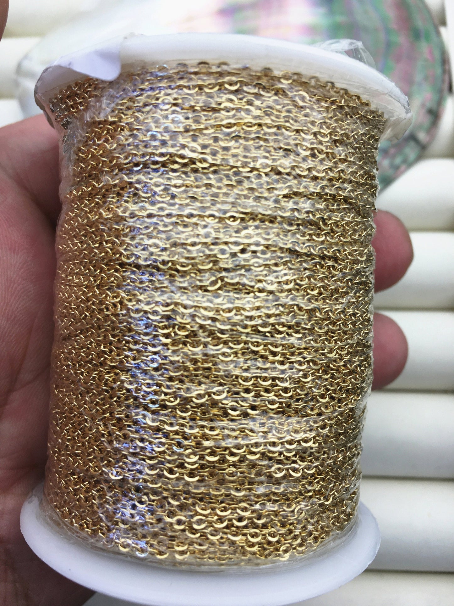 5meters 1.5mm O chain Yellow Gold Plated, AAL-T6