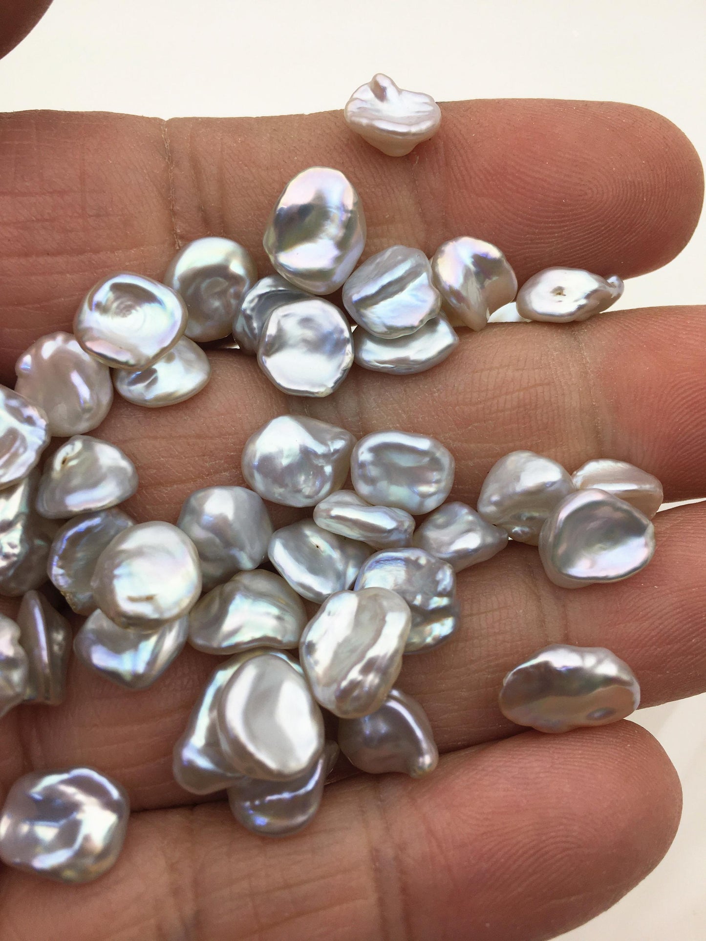 30pcs AAA 8-9mm White Thin Keshi freshwater pearls,baroque pearl,loose pearl beads,very high luster,ZS-127-10