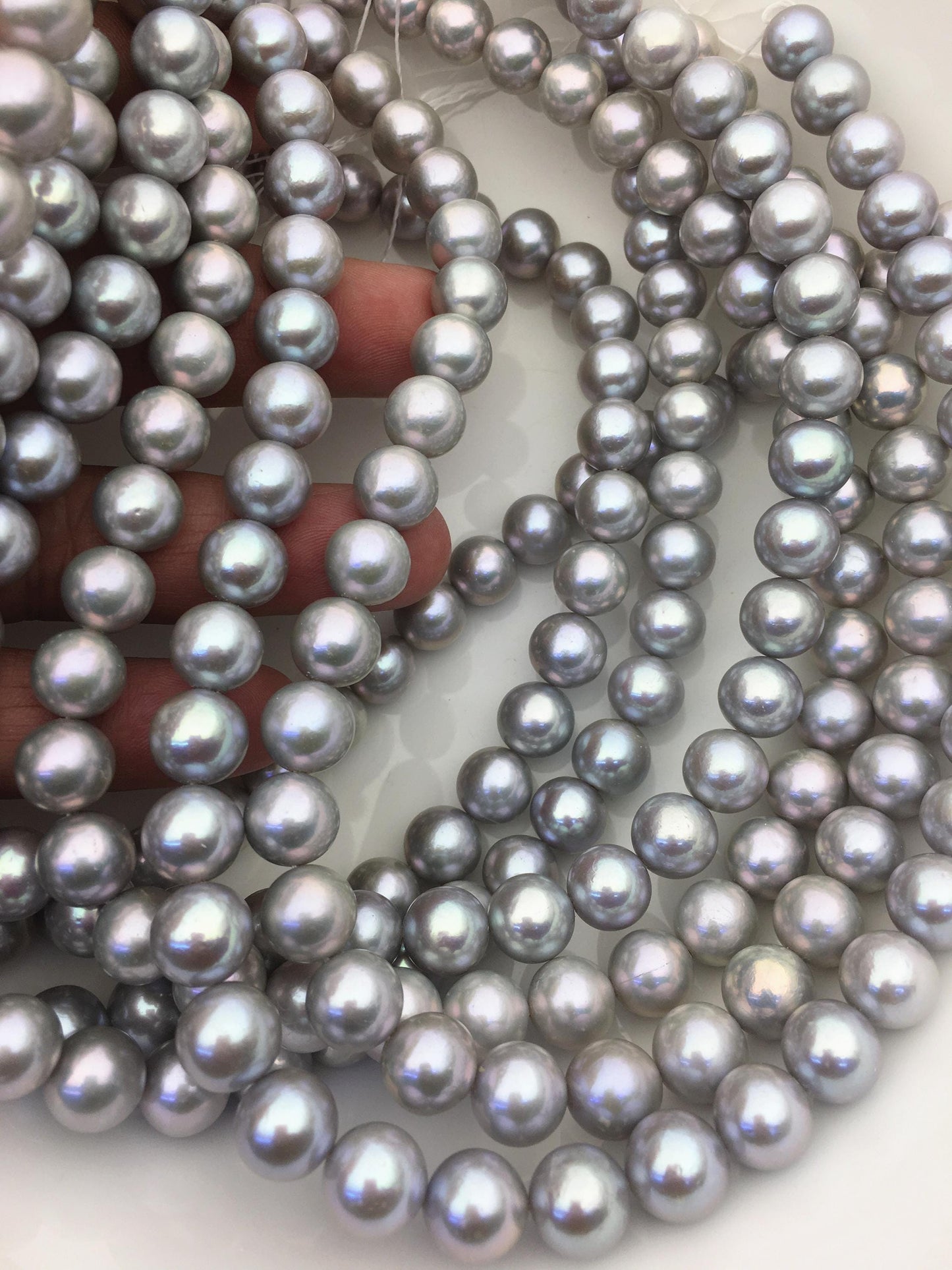 AAA- 9-11mm gray round freshwater pearls,Birthday,Graduation, mother day pearl gift,RP10-3A-4