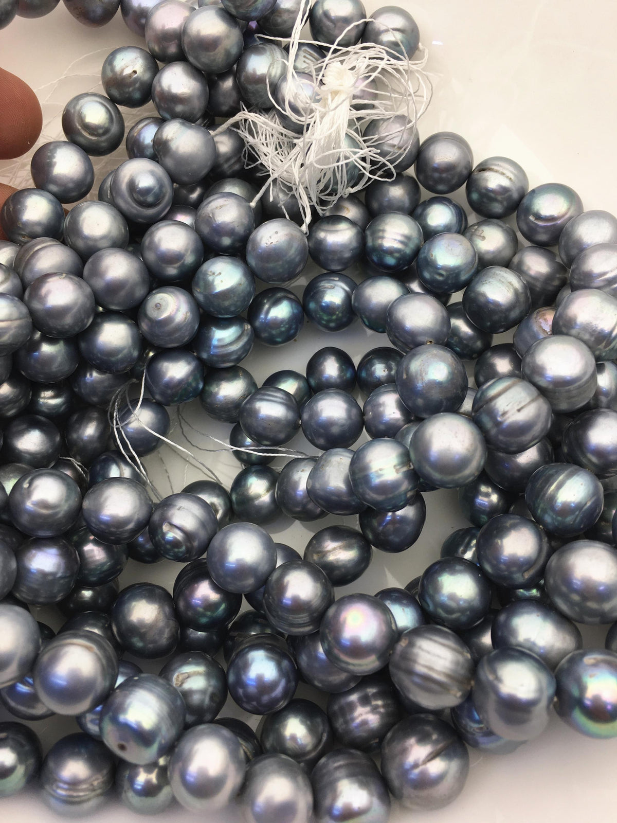 16.5'' 11.5-12.5mm Blue gray big potato freshwater pearls,CR12-T1