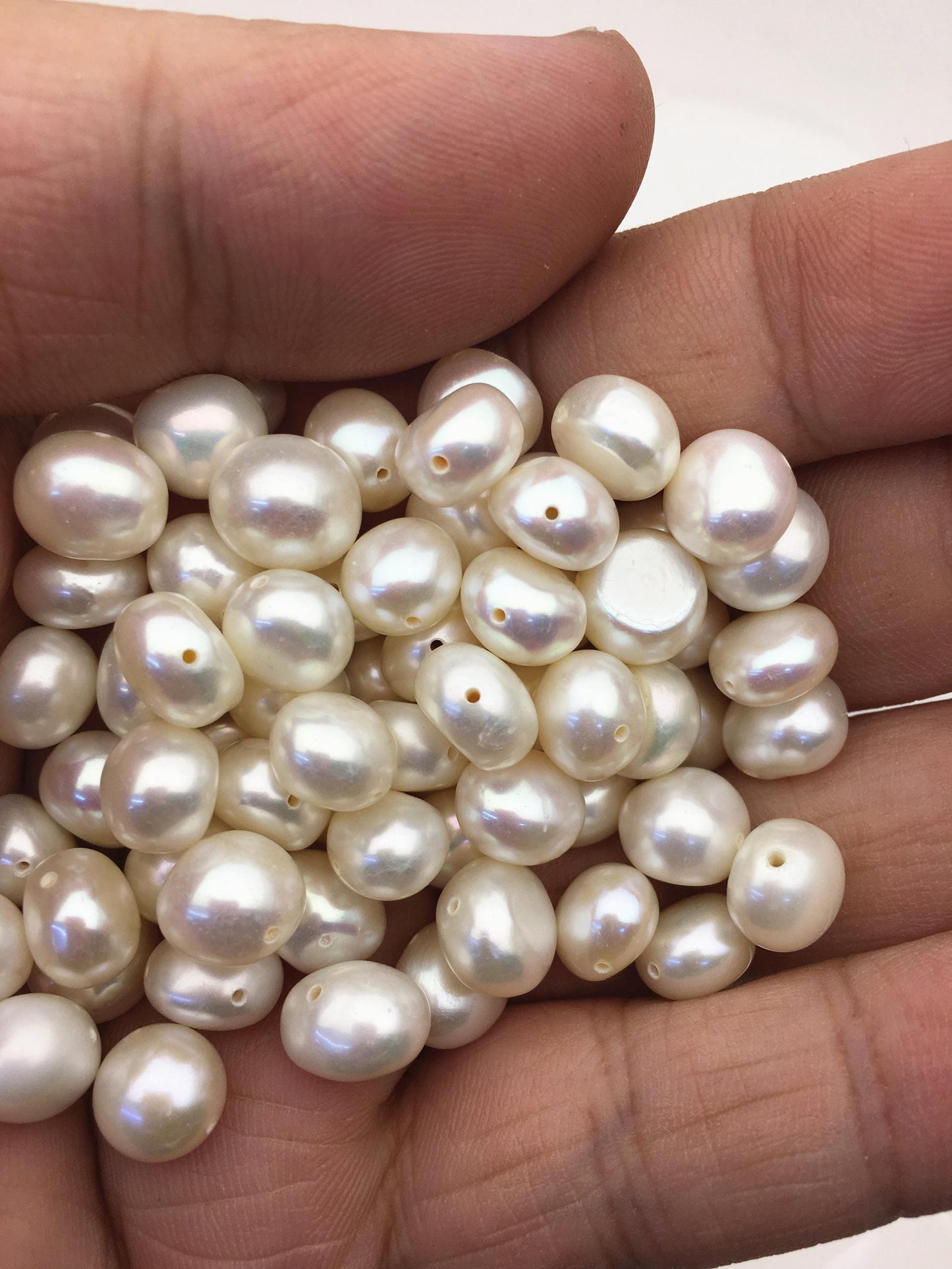 40pcs AAA 8.4-9.3mm white nugget freshwater pearls,cultured freshwater baroque pearl bead string,LM9-3A-3