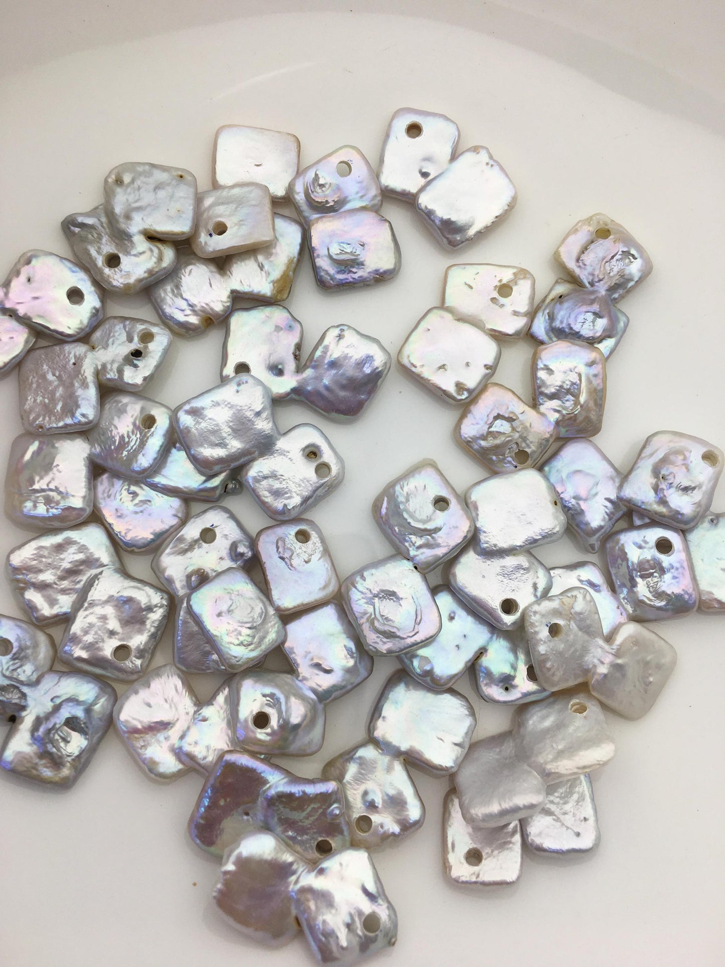 16pcs AAA 14-16 mm white baroque freshwater pearls,2.2mm top large big hole,ZS-103-14