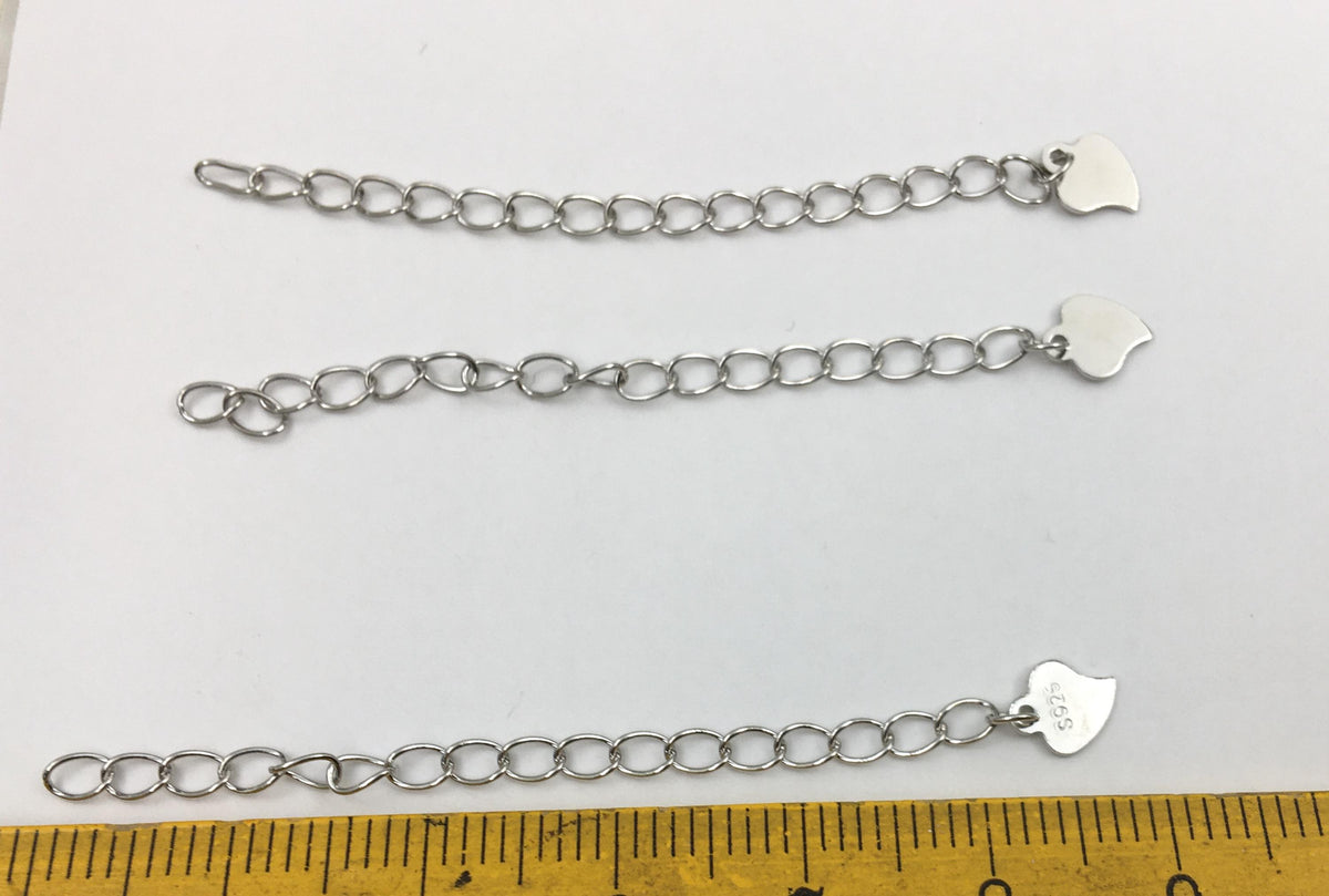 5pcs S925 Sterling Silver Extender Chain,heart necklace extension,chain extender,ASL-NC-7