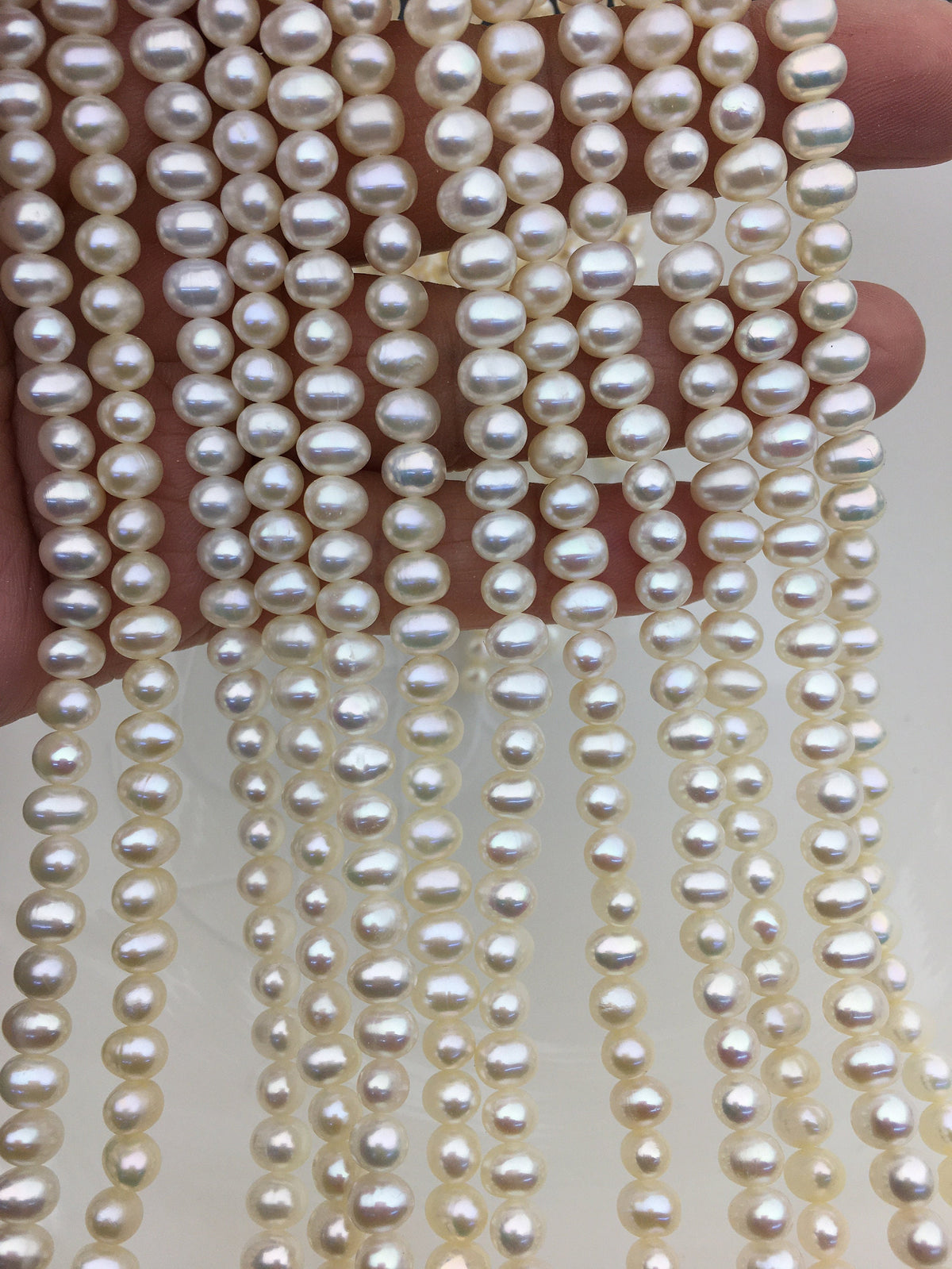 AAA- 5-6mm white potato freshwater pearls bead strand supply from China,loose pearl string wholesale in bulk,CR5-2A-3