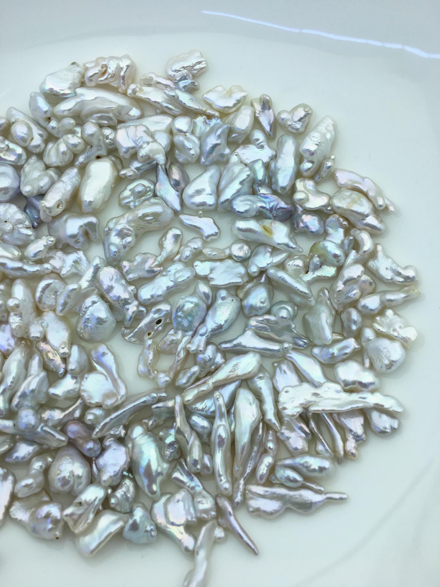 128grams AAA/AA+ 3-11mm Small white keshi pearls,loose pearl beads,no hole,ZS-127-1-3