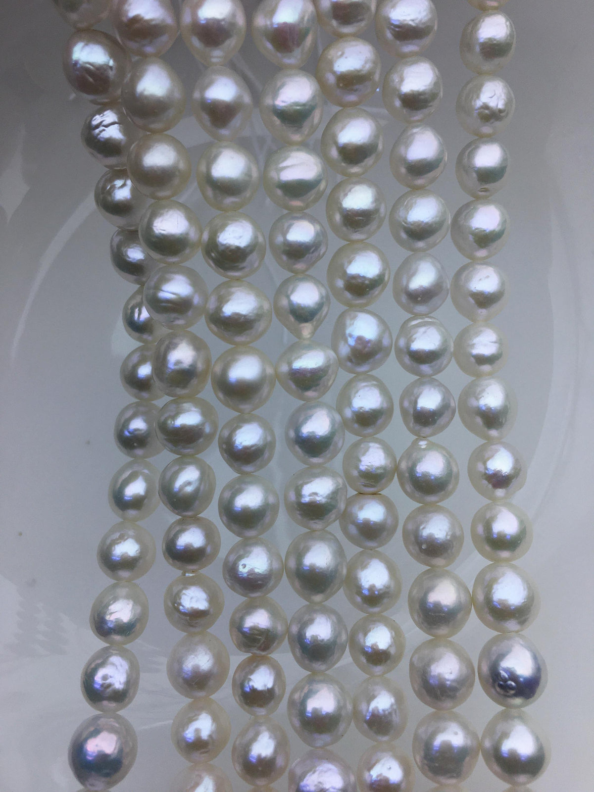 AA+ 8-10mm white baroque drop Edison Freshwater Pearl,ED10-2A-2-56