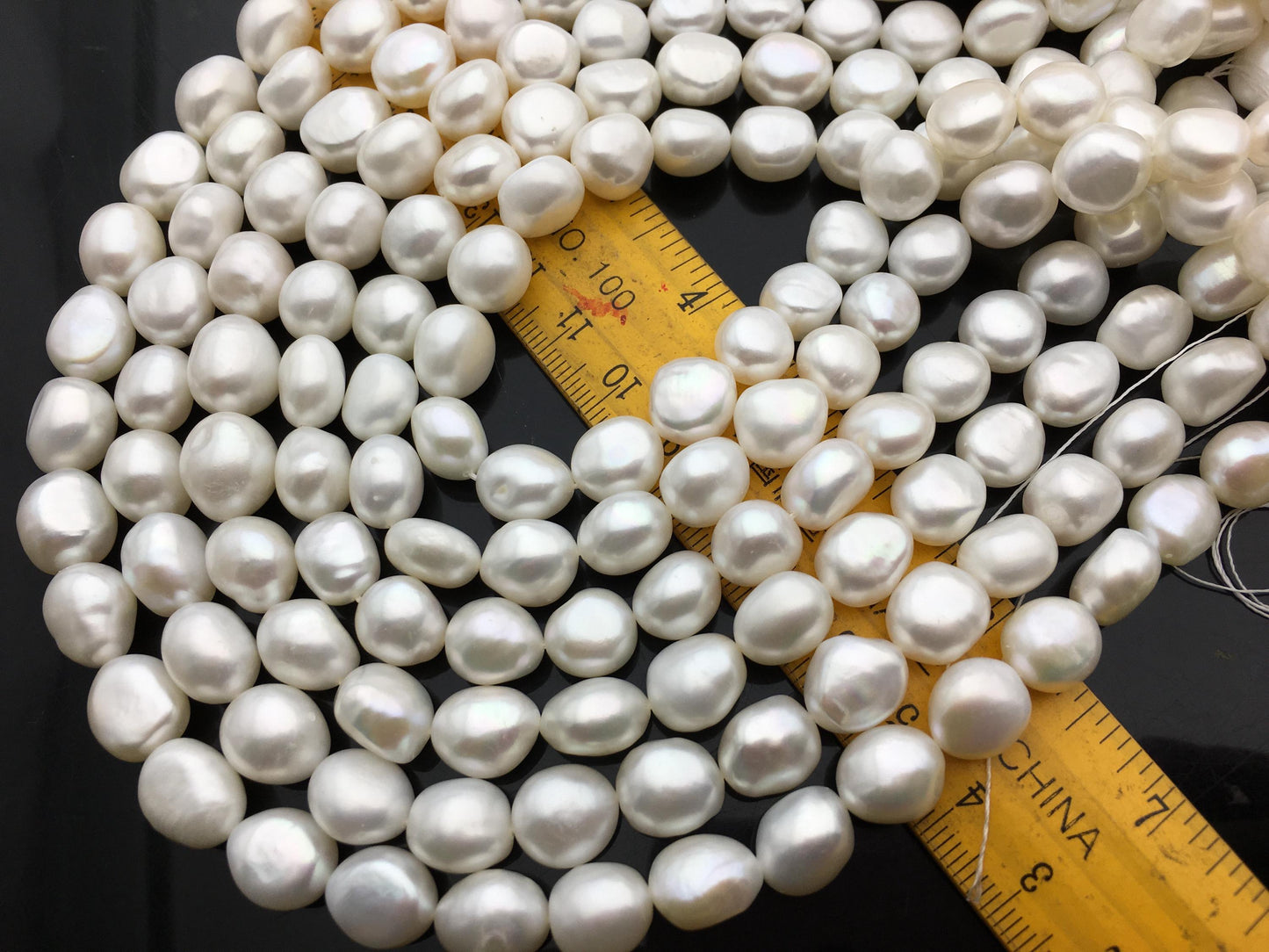 AAA 9.4-10.5mm white nugget freshwater pearls,LM10-3A-2