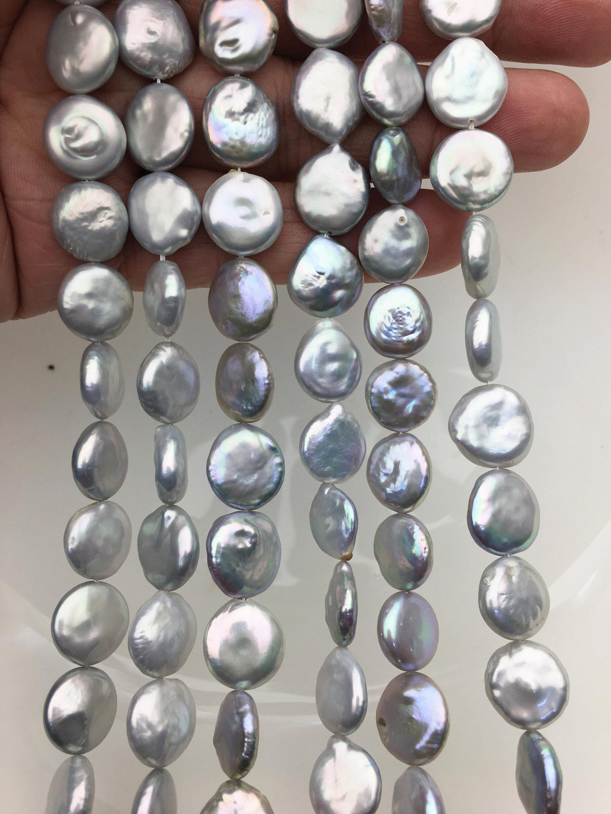 AA+ 11-13mm Gray Drop Coin freshwater pearls,good quality,diy bead,flat round pearl bead strings,COIN12-T6