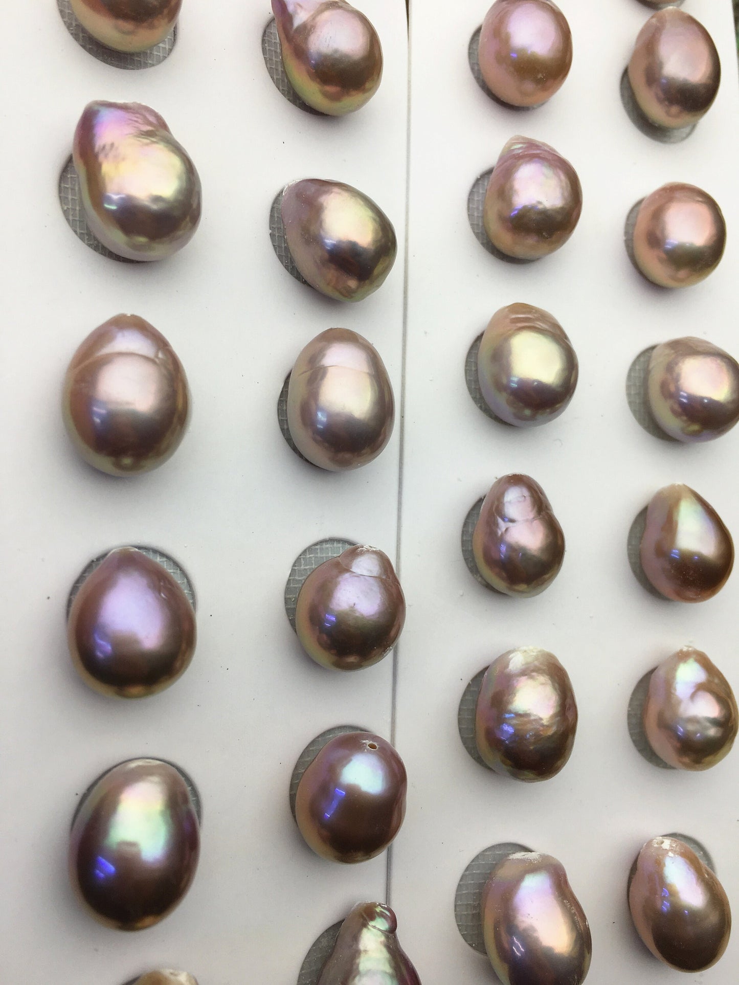 1 pair AAA 11-12mm Purple Rainbow baroque drop edison freshwater pearl Pair,ED11-3A-2-1