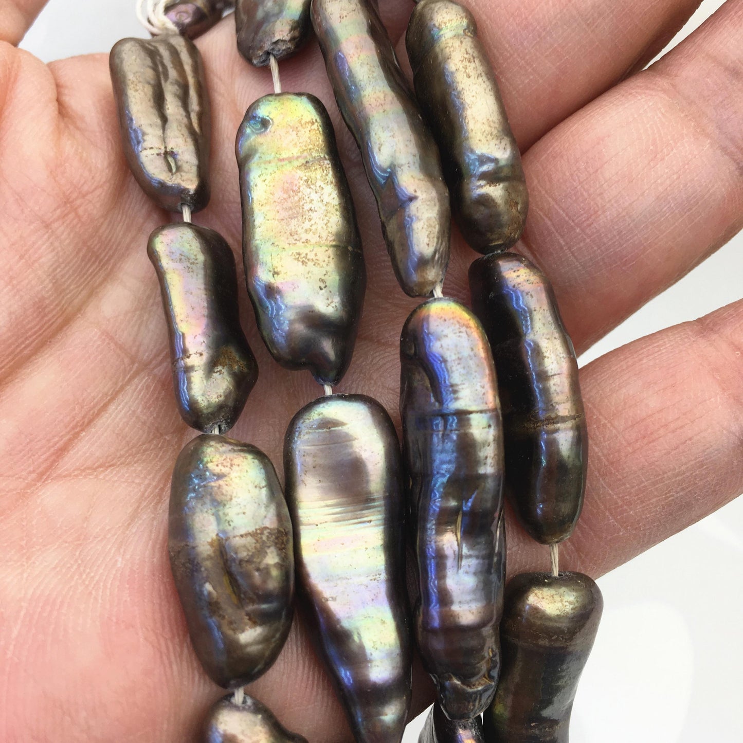 AA 10-12mm black thick biwa Pearl Necklace,Genuine Fresh Water Pearl,Wedding Necklace,Mothers Day,ZS-80-10-78
