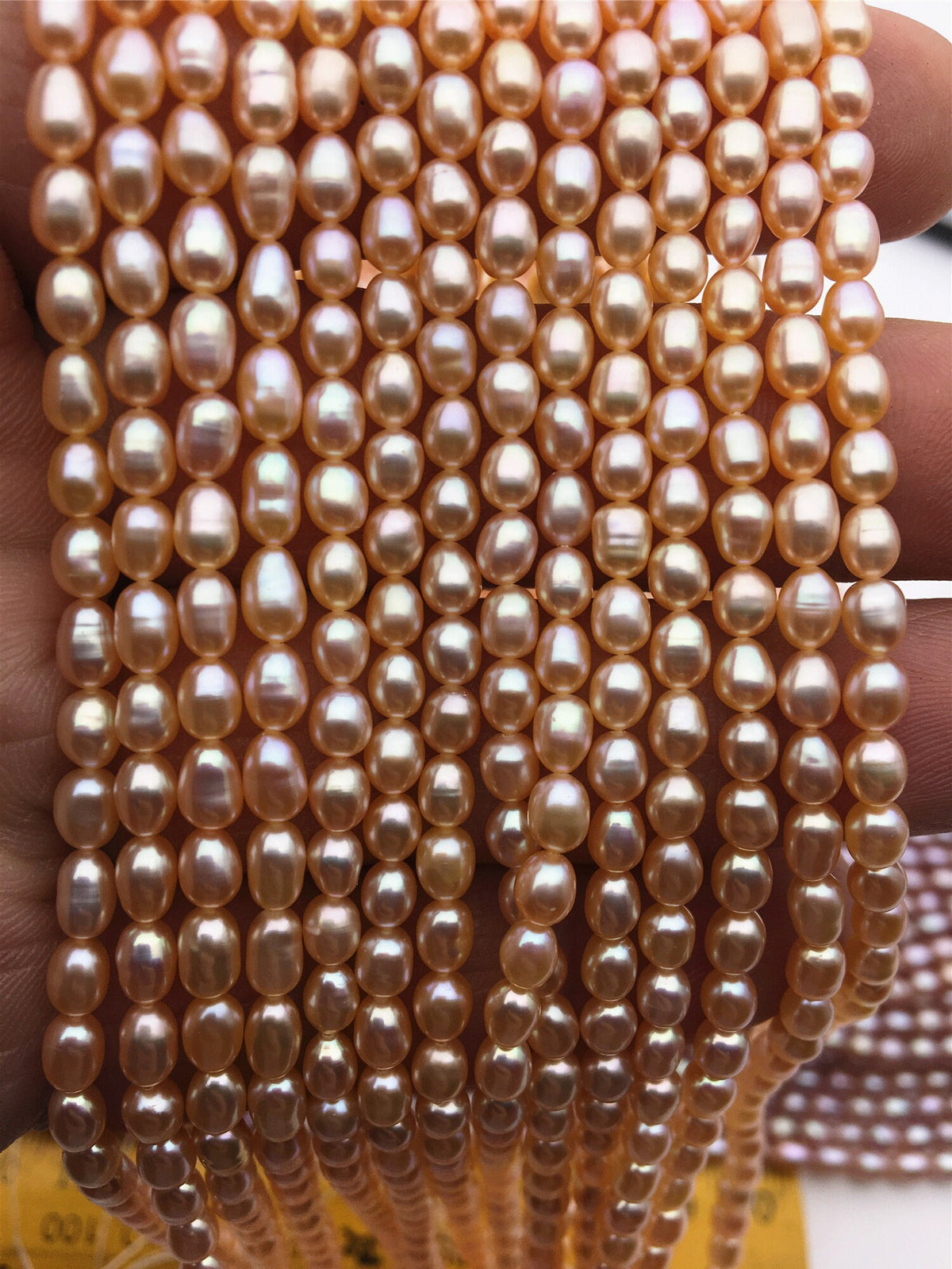 AAA 3.5-4mm*4.8-5.5mm orange rice pearls,oval loose pearl beads,diy pearl,genuine pearl,Cultured pearl,diy pearl beads,LR3-3A-32