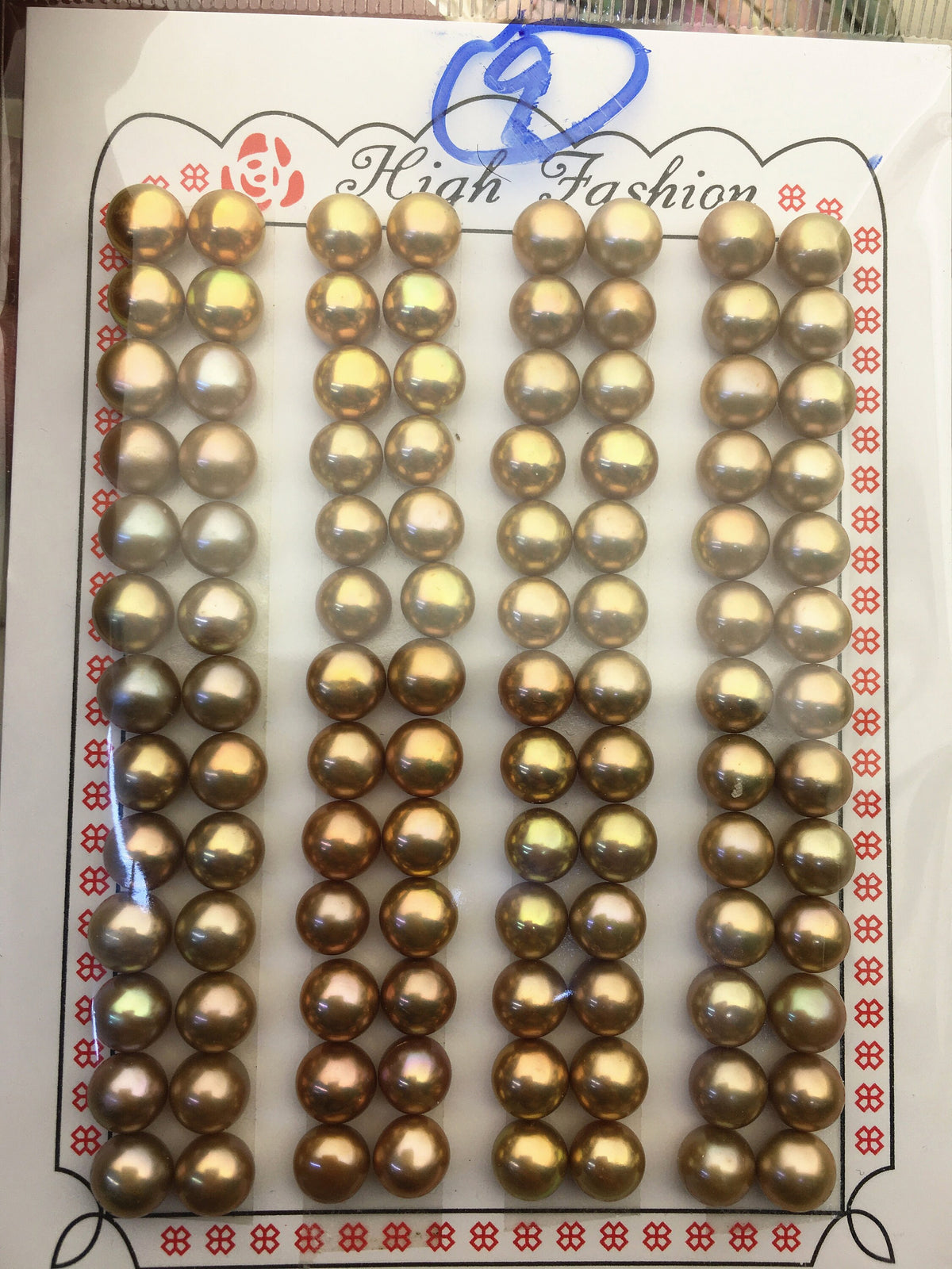 52pairs AAA 6.5-7mm Brown Button Round pearls pairs,for design for stud earrings,BTN6-T2