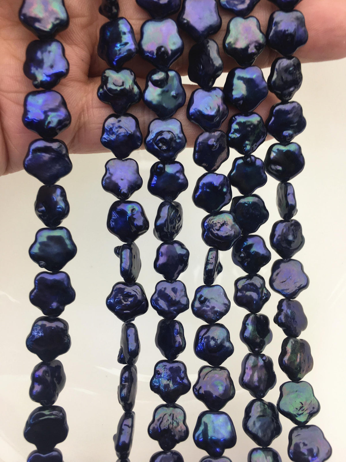 AA 11-12mm deep blue black plum blossom Freshwater Pearl,ZS-119-33