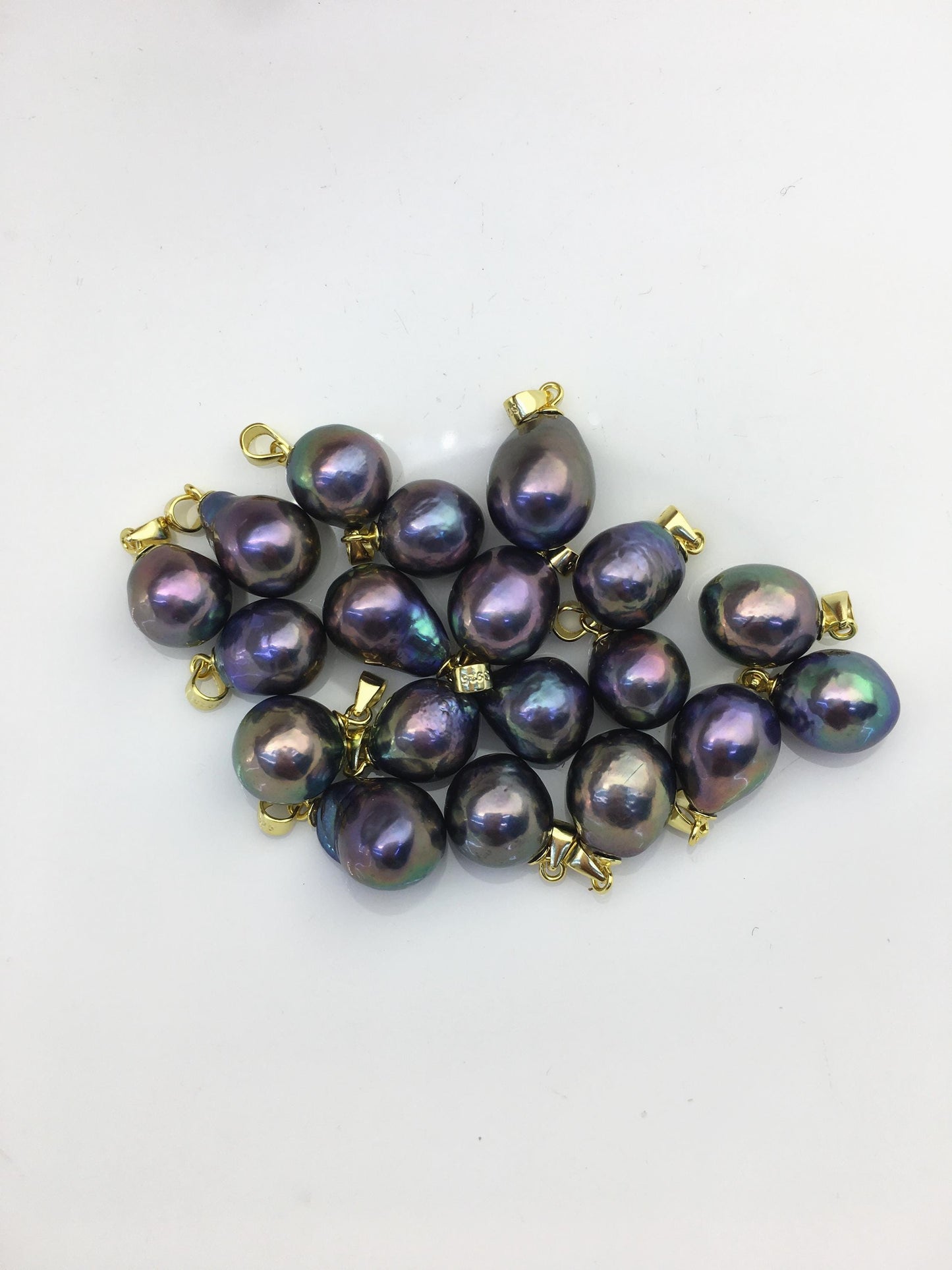 3pcs AAA 10-11mm peaock black green rainbow drop rice edison freshwater Pearl pendant,NC1-033-2