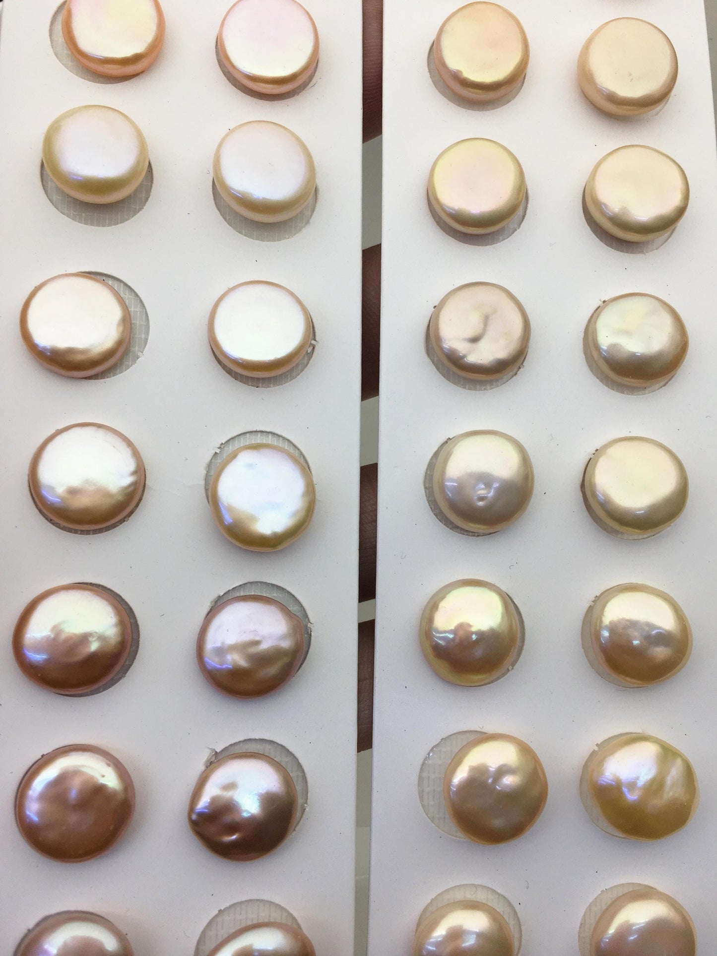 2 pairs AAA 13-14mm Pink Coin Freshwater Loose Pearls Pair,For make Pearl Jewelry,0.9mm half hole,COIN11-3A-3-6