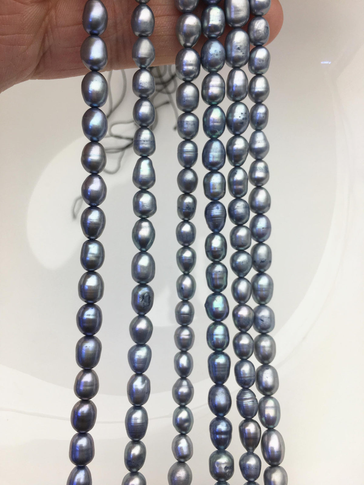 AA 5-5.5mm gray blue freshwater pearls,LR5-T4