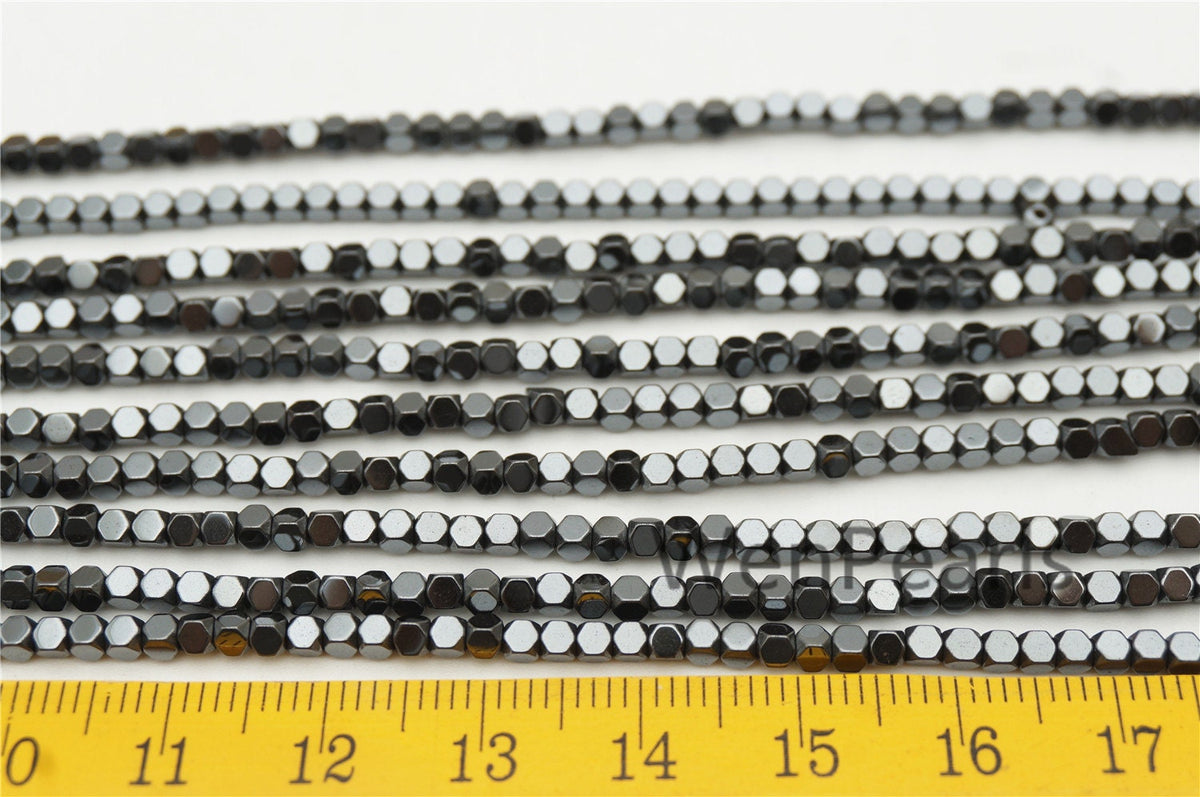 Hematite,2x2mm eight faceted Beads,AAA, 170 beads,15.5 inches,G50-OTH22-001