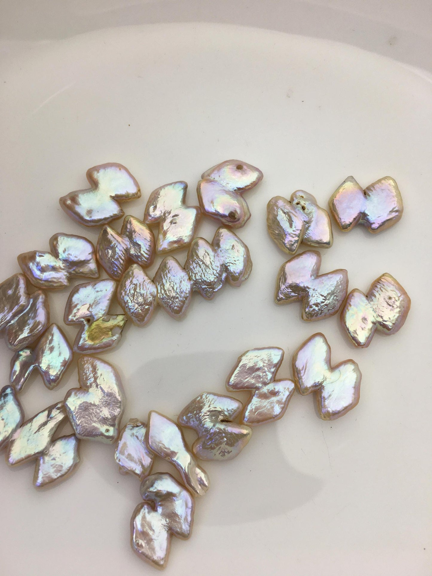20pcs AAA/AA+ 13-14mm light orange diamond Pearls,no hole,ZS-T10
