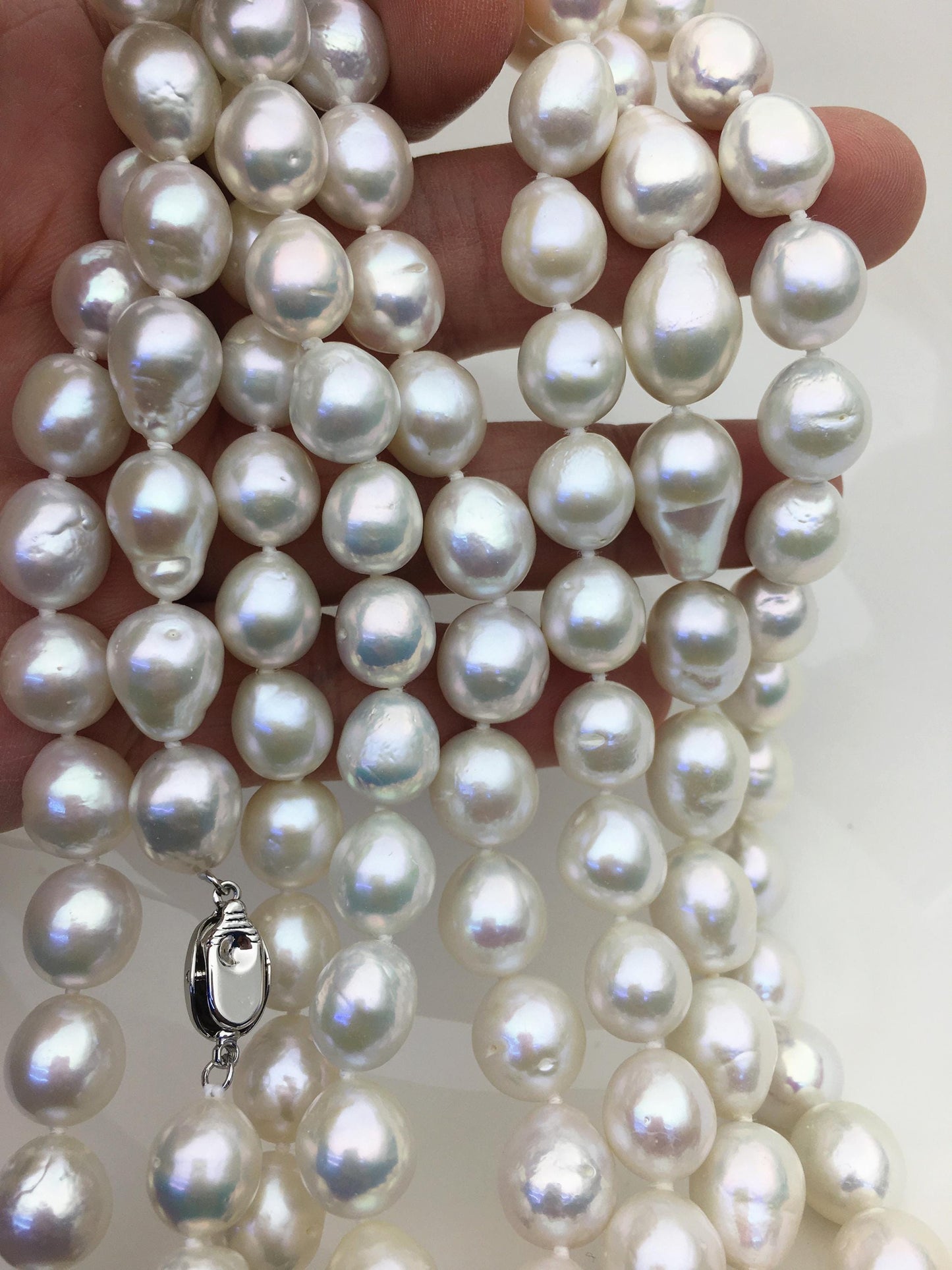 17'' AA+ 10-12mm white baroque drop edison freshwater Pearl necklace,genuine Natural Pearl Necklace,NPN1-T30-1