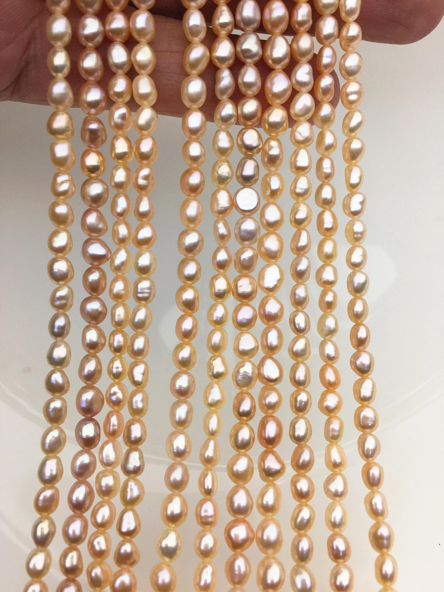 AAA 4.5-5mm Tiny pink peach nugget freshwater pearls,irregular nugget freshwater pearl strand,LM4-3A-1