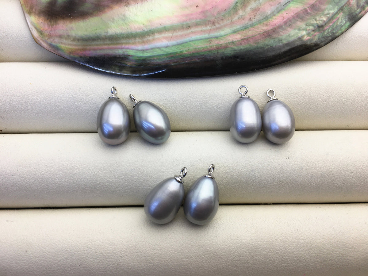 AAA 9mm Gray long rice pearl dangle earrings,S925 Sterling Sliver pearl earrings,pearl for women,SE3-T25