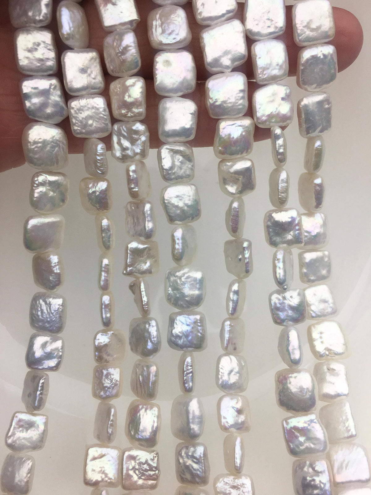 AA+ 9-11mm white square Shape Freshwater Pearl,ZS-113-15