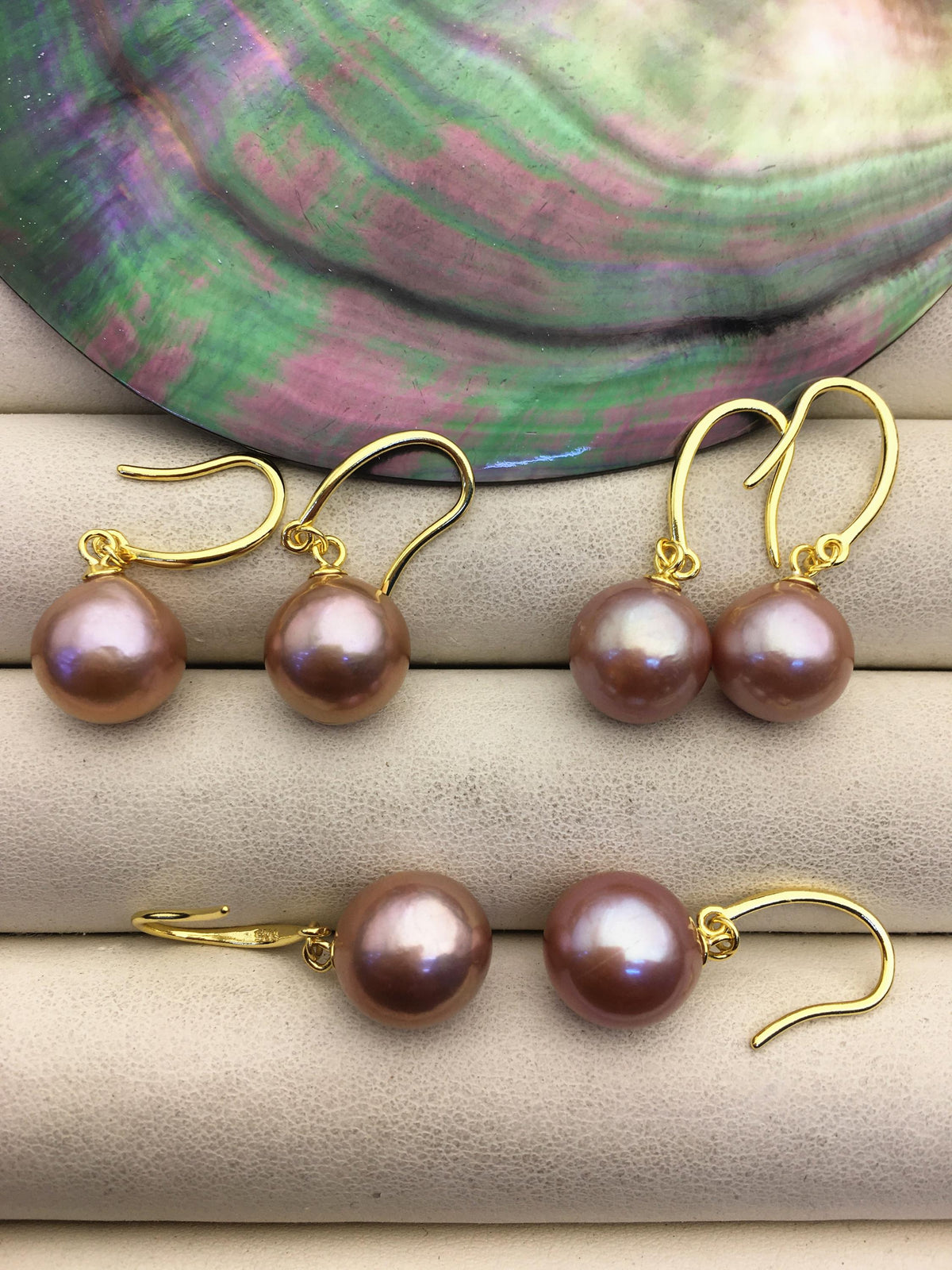 1 pair AAA 10-11mm purple teardrop edison pearl dangle earrings,wedding pearl earrings,SE3-T9-55