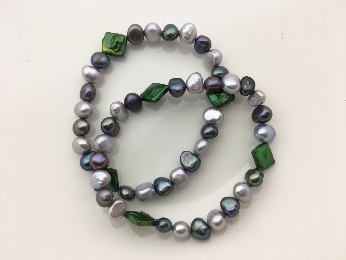 7'' AAA 6-7mm Mix Color Nugget Freshwater pearl Elastic string Bracelet,B8-T24