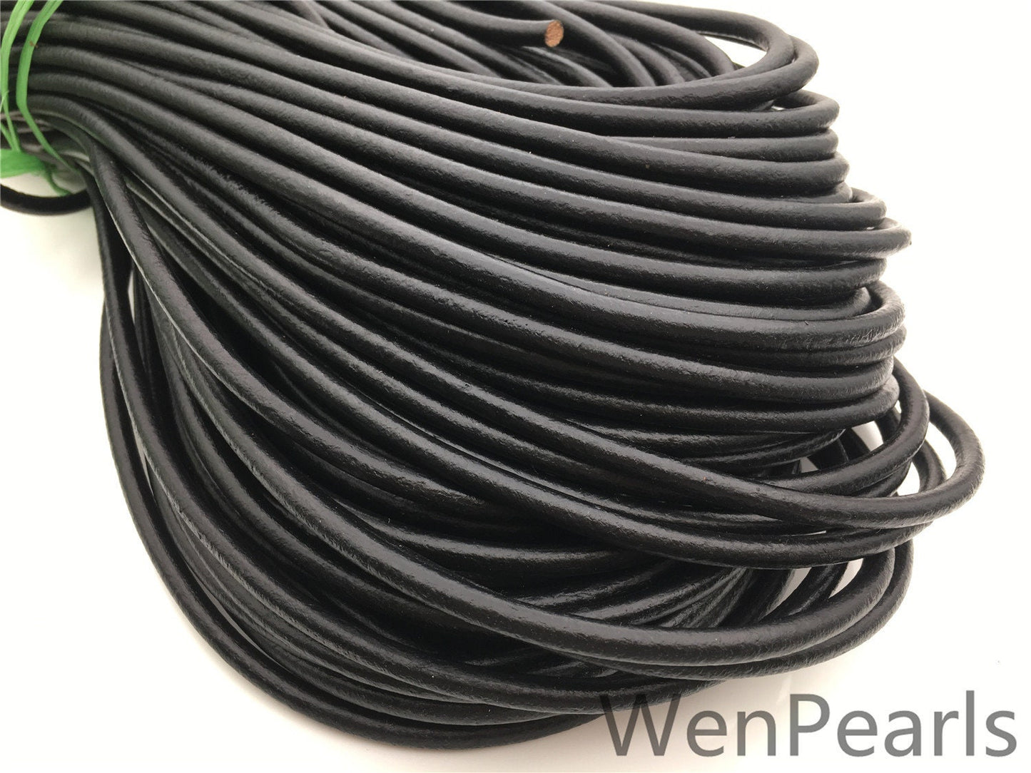 1/2/5/10 yards 6mm Black Color Round Leather Cord,Wholesale Jewelry Supplies,Distressed Matte Finish,LC6-204