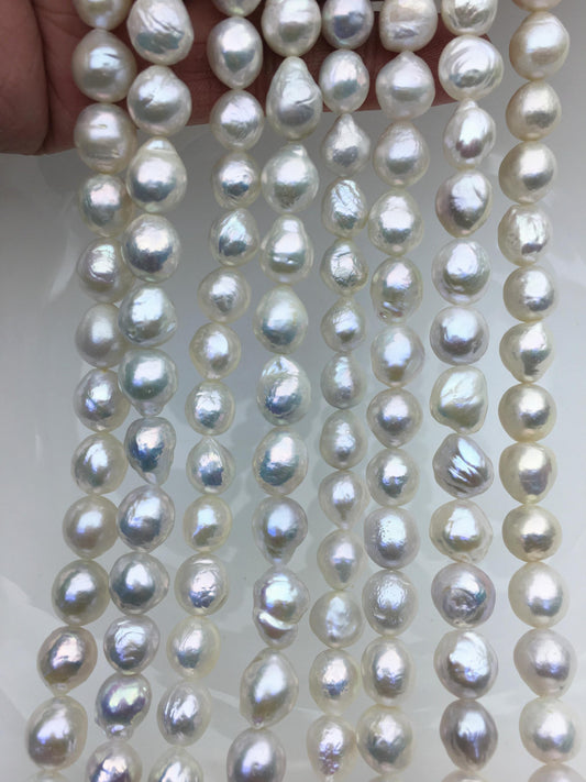 AA+ 8-10mm white baroque drop Edison Freshwater Pearl,ED10-2A-2-43