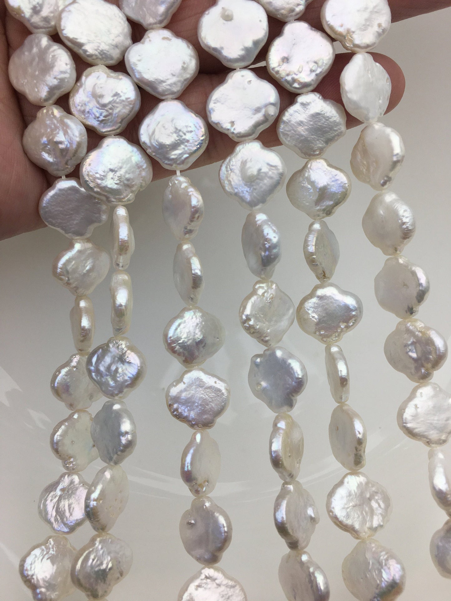 AA+ 14-15mm White baroque Freshwater Pearls , for your design,ZS-T8