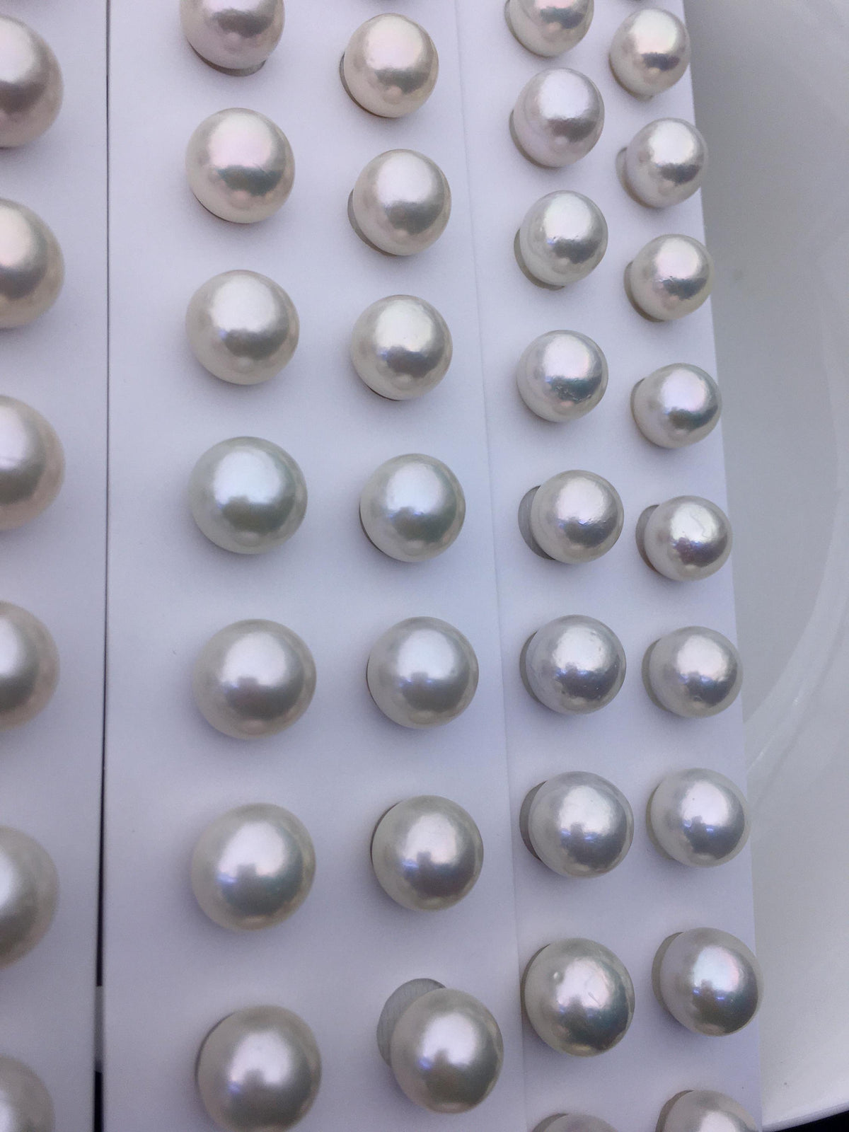 High Luster!10 pairs AA+ 12-13mm White Round edison freshwater pearl,ED12-3A-1-28
