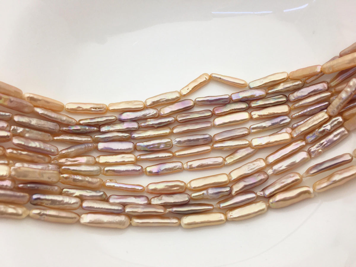 15.5'' AAA 6-7mm Natural Orange thick rectangle pearls,ZS-80-25-3