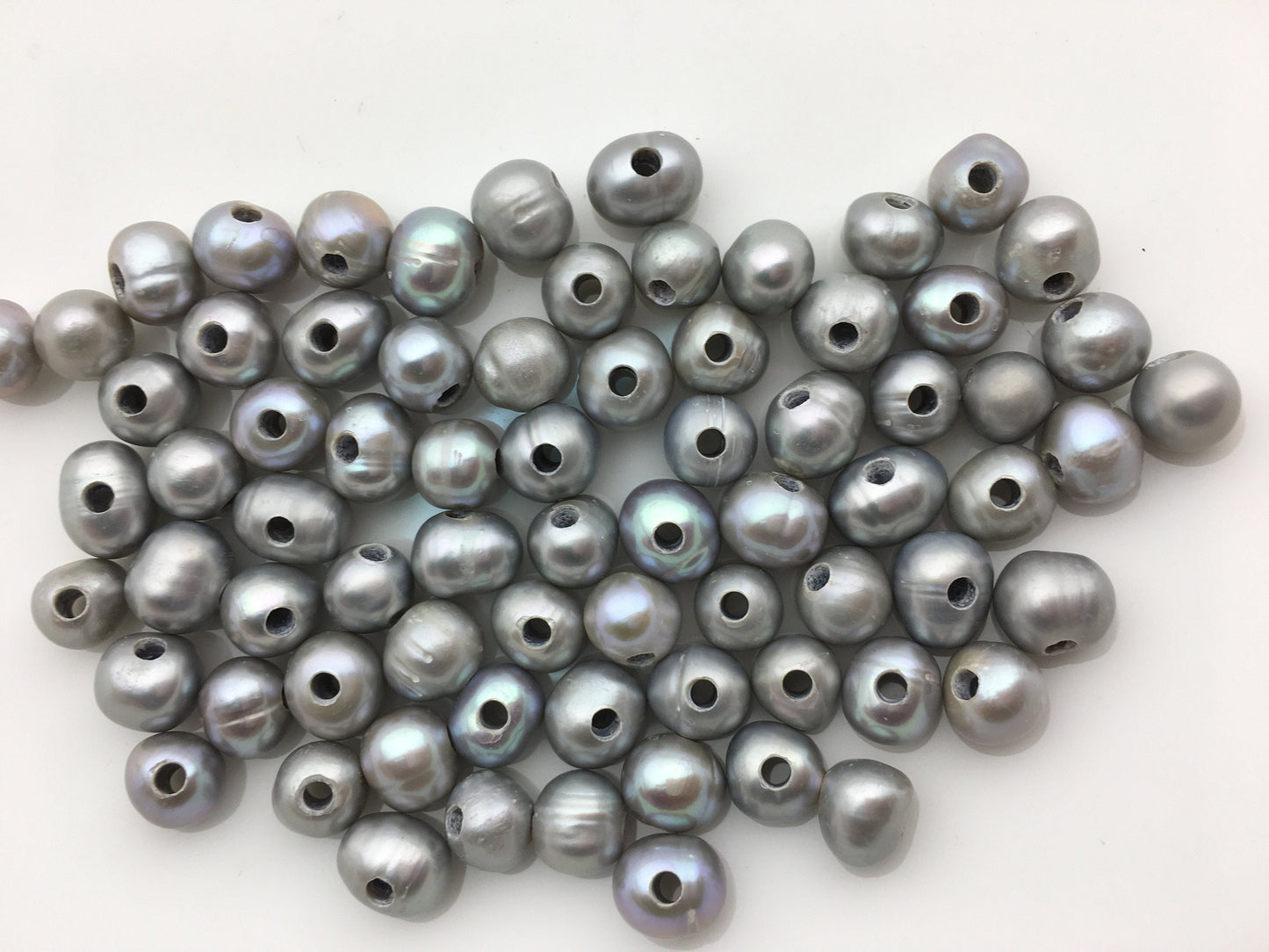 30pcs AA+ 7.3-8.3mm 2.2mm large hole gray potato pearls,cultured potato pearl,loose freshwater pearl, white pearl strand,30pcs,CR8-T2